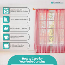 "Neel Blue Voile Curtains Slot Top, 2 Curtains, Rose - 56"" Width X 81"" Drop" - thumbnail 3