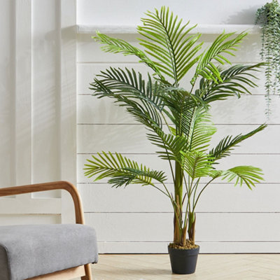 Living And Home Artificial Bamboo Palm Tree Fake Plant House Plant In Black Pot 130 Cm - image 1