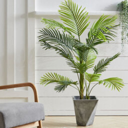 Living And Home Artificial Bamboo Palm Tree Fake Plant House Plant In Black Pot 130 Cm - thumbnail 2