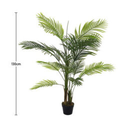 Living And Home Artificial Bamboo Palm Tree Fake Plant House Plant In Black Pot 130 Cm - thumbnail 5