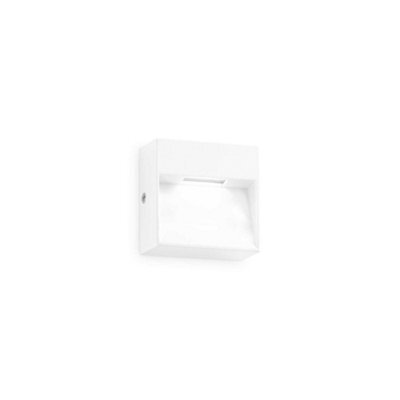 Ideal Lux Dedra Integrated Led Outdoor Square Flush Wall Lamp White 160Lm 3000K Ip65