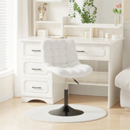 Cream Soft Fabric Dressing Table Chair - thumbnail 6