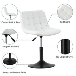 Cream Soft Fabric Dressing Table Chair - thumbnail 5