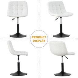 Cream Soft Fabric Dressing Table Chair - thumbnail 4