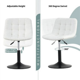 Cream Soft Fabric Dressing Table Chair - thumbnail 3
