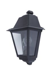 GoodHome Sagwon Fixed Matt Black Mains-Powered Outdoor [E27] Light Bulb Required (Not Included). Check Bulb Dimensions In Relation To Space Available Half Wall Light - thumbnail 3