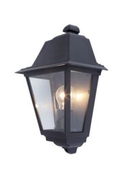 GoodHome Sagwon Fixed Matt Black Mains-Powered Outdoor [E27] Light Bulb Required (Not Included). Check Bulb Dimensions In Relation To Space Available Half Wall Light - thumbnail 2