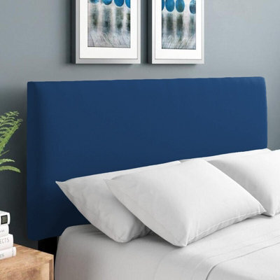 "Adore Designs Plain Victoria Plush Velvet 5Ft Kingsize 20"" Headboard - Blue"