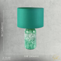 Happy Homewares Modern Emerald Green Marble Drip Snowflake Glass Table Lamp With Shade - thumbnail 7