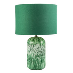 Happy Homewares Modern Emerald Green Marble Drip Snowflake Glass Table Lamp With Shade - thumbnail 3