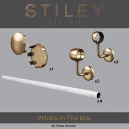 Stiley Living Marble Effect/antique Brass Stair Handrail Kit 4.8M, Wall Mounted Banister Rail, 10Yr Guarantee - thumbnail 2