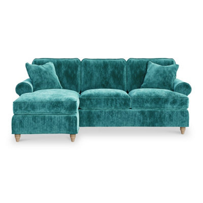 Alfie Emerald Left Hand Chaise Sofa For Living Room - Fully Assembled By Roseland Furniture - image 1