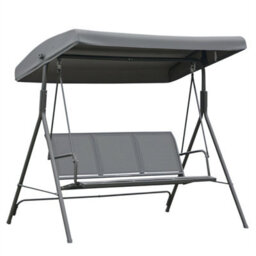 3 Seater Grey Garden Swing Hammock With Canopy
