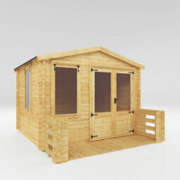 Mercia 3.3 X 3.7 M Apex Log Cabin With Veranda - 19 mm - Timber - L391.8 X W344.5 X H264.1 Cm - Brown - thumbnail 1