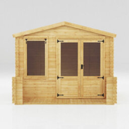 Mercia 3.3 X 3.7 M Apex Log Cabin With Veranda - 19 mm - Timber - L391.8 X W344.5 X H264.1 Cm - Brown - thumbnail 3
