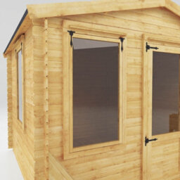 Mercia 3.3 X 3.7 M Apex Log Cabin With Veranda - 19 mm - Timber - L391.8 X W344.5 X H264.1 Cm - Brown - thumbnail 4