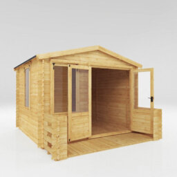 Mercia 3.3 X 3.7 M Apex Log Cabin With Veranda - 19 mm - Timber - L391.8 X W344.5 X H264.1 Cm - Brown - thumbnail 2