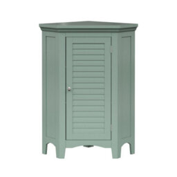 Teamson Home Freestanding Wooden Bathroom Corner Floor Cabinet, Bathroom Furniture, Bathroom Storage, Sage Green - thumbnail 2