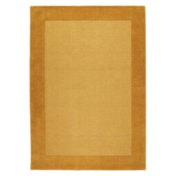 Handmade Luxurious Easy To Clean Modern Wool Bordered Mustard Plain Wool Living Room & Bedroom Rug-120Cm X 170Cm - thumbnail 6