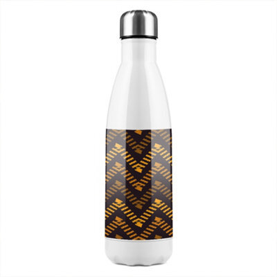 Benjamin Tate Design Freehand Horizontal Zigzag Chevron Stripes Boho Chic Stainless Steel Bottle Designer Style - image 1