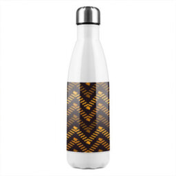 Benjamin Tate Design Freehand Horizontal Zigzag Chevron Stripes Boho Chic Stainless Steel Bottle Designer Style