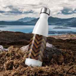 Benjamin Tate Design Freehand Horizontal Zigzag Chevron Stripes Boho Chic Stainless Steel Bottle Designer Style - thumbnail 3