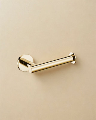 Cosmic Toilet Roll Holder, Glossy Gold Pvd, Architect S+ Collection - image 1