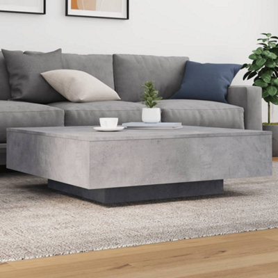 Vidaxl Coffee Table With Led Lights Concrete Grey 100X100X31 Cm - image 1