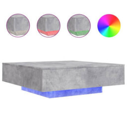 Vidaxl Coffee Table With Led Lights Concrete Grey 100X100X31 Cm - thumbnail 2