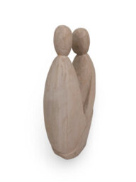 Mango Wood Family Sculpture Hand Carved Parent And Child Figurine Buff White Finish 22.5X42.5X9.5Cm - thumbnail 4