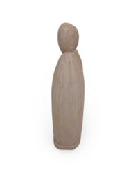 Mango Wood Family Sculpture Hand Carved Parent And Child Figurine Buff White Finish 22.5X42.5X9.5Cm - thumbnail 3