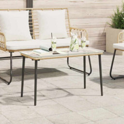 Berkfield Garden Table Natural 80 X 40 X 45 Cm Poly Rattan - thumbnail 3
