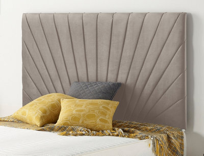 Somnior Beds Somnior  6Ft Platinum Super King 32 Inches Plush Silver Headboard With Wooden Struts