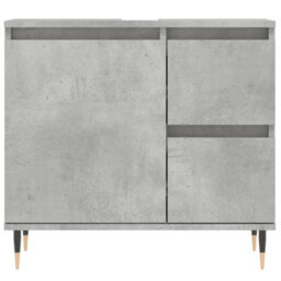 Berkfield Bathroom Cabinet Concrete Grey 65X33X60 Cm Engineered Wood - thumbnail 5