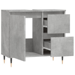 Berkfield Bathroom Cabinet Concrete Grey 65X33X60 Cm Engineered Wood - thumbnail 4