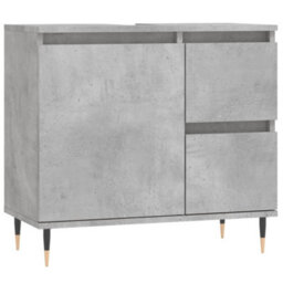 Berkfield Bathroom Cabinet Concrete Grey 65X33X60 Cm Engineered Wood - thumbnail 2