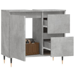 Berkfield Bathroom Cabinet Concrete Grey 65X33X60 Cm Engineered Wood - thumbnail 3