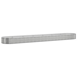 Berkfield Garden Planter Powder-Coated Steel 544X100X36 Cm Silver - thumbnail 2