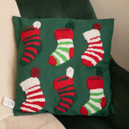 Samuel Alexander 45Cm Dark Green Soft Decorative Christmas Stocking Cushion - thumbnail 9
