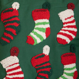 Samuel Alexander 45Cm Dark Green Soft Decorative Christmas Stocking Cushion - thumbnail 4