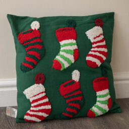 Samuel Alexander 45Cm Dark Green Soft Decorative Christmas Stocking Cushion - thumbnail 7