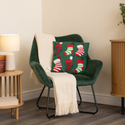 Samuel Alexander 45Cm Dark Green Soft Decorative Christmas Stocking Cushion - thumbnail 2