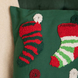 Samuel Alexander 45Cm Dark Green Soft Decorative Christmas Stocking Cushion - thumbnail 3