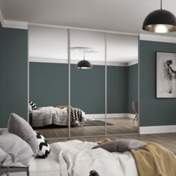 Spacepro Classic 1 Panel Mirrored Cashmere Framed Sliding Wardrobe Door (H)2220mm (W)762mm - thumbnail 2
