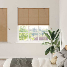 Walplus Window Blinds & Shades With Curtains Manual Light Brown Bamboo - thumbnail 1