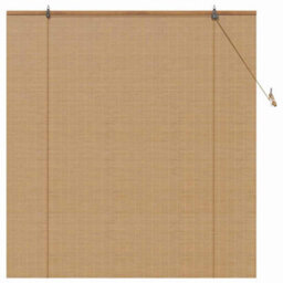 Walplus Window Blinds & Shades With Curtains Manual Light Brown Bamboo - thumbnail 2
