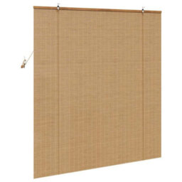 Walplus Window Blinds & Shades With Curtains Manual Light Brown Bamboo - thumbnail 5