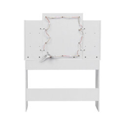 Living And Home White Mdf Modern Hollywood Vanity Desk With Lighted Mirror - thumbnail 4