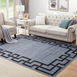 Ameha Printed Rug Non Slip Area Rug For Small Area Nico Carpet Luxury Soft Greek Key Pattern Rugs- 120X170 Cm - thumbnail 3