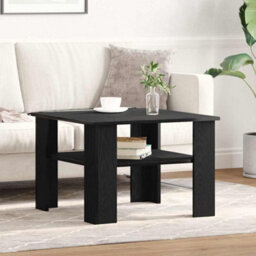 Berkfield Black Oak Coffee Table 60X60X42 Cm Made Of Engineered Wood - thumbnail 4
